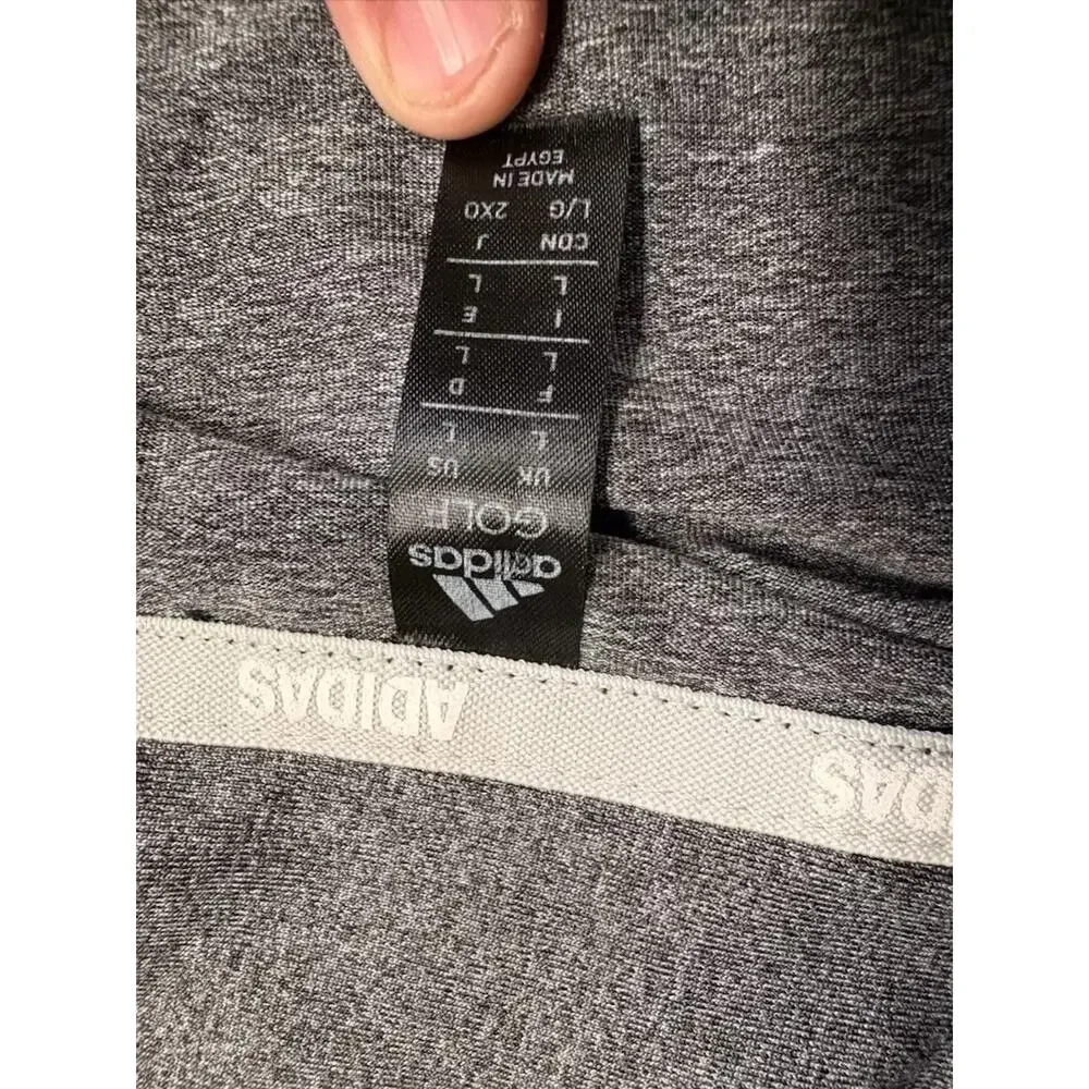 Adidas Men’s Gray Short Sleeve Stretch Comfort Performance Polo Shirt Size L